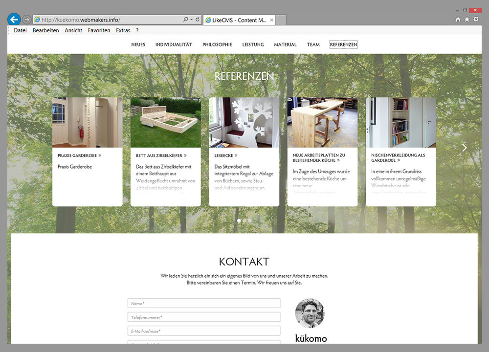 Tischlerei Website mal anders